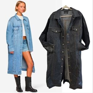 EB Denim Webster Trench Dark Coated Denim Size One Size New With Tags